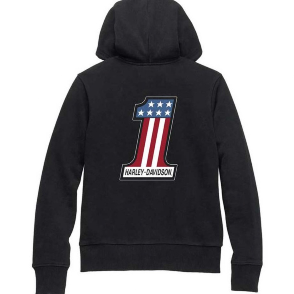 Harley-Davidson® #1 Race Graphic Black Zip Sweatshirt